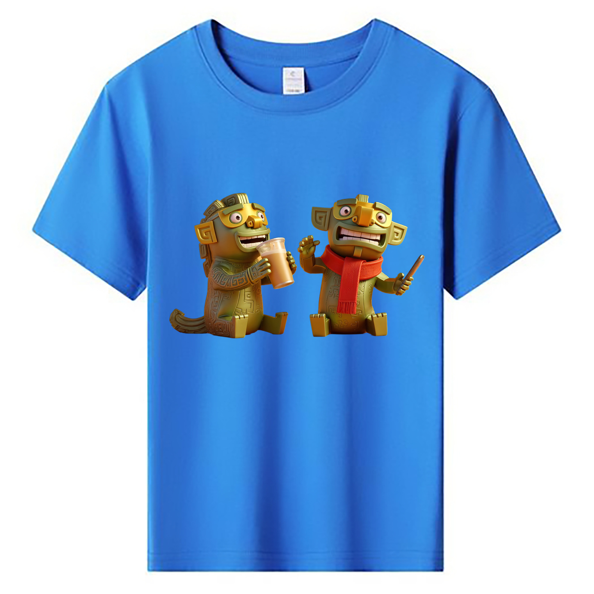 （画像用） Ne Zha 2 ナタ 魔童の大暴れ 綿100％キッズTシャツ（フロントプリント）
